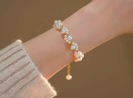 1PC Resin Plated Pearl Bracelet OR-122