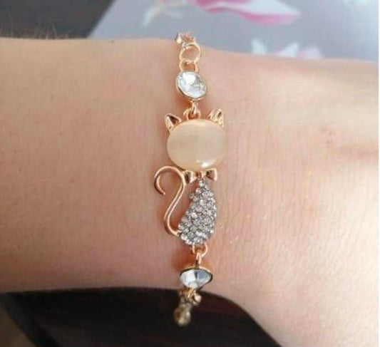 Alloy Rose Gold Plated Cat Bracelet OR-123